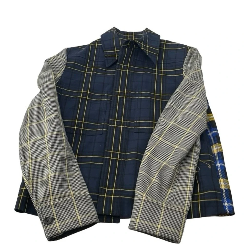 Joseph Kids Jacket Coen Patchwork Check Multicolor Cotton Blend Size 40